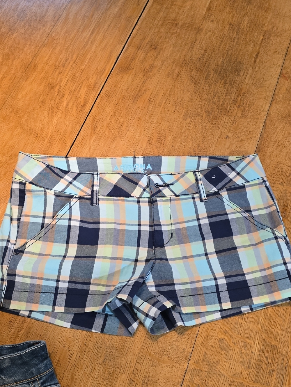 BUNDLE 3/$16. Arizona Jean Company Plaid Shorts - Navy, Light Blue, Yellow